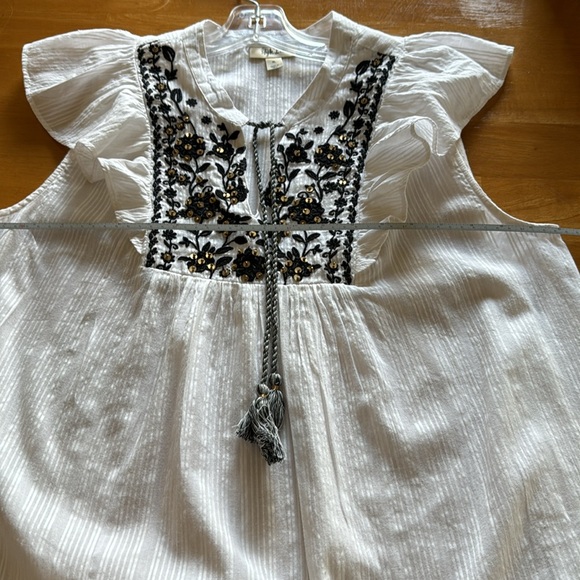 NWT Style & Co White with Black Floral Blouse 1X Darling Smock ruffle top - Picture 8 of 9